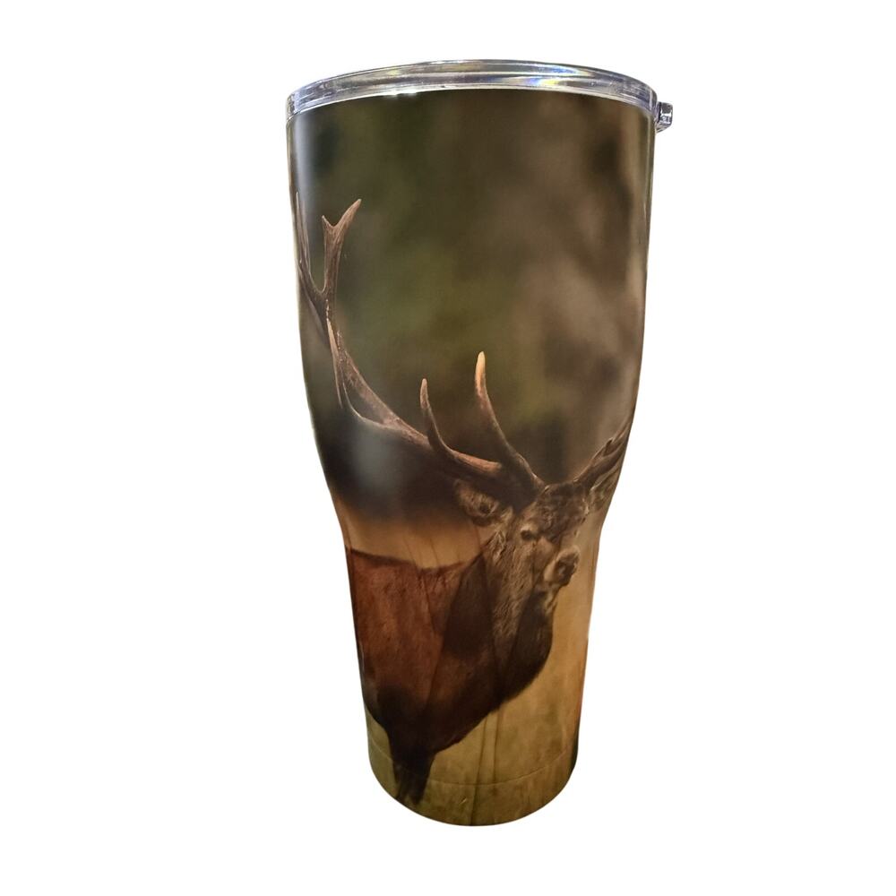 New Whitetail Deer Outdoor Graphic 30 Ounce Thermal Drinking Tumbler with Lid